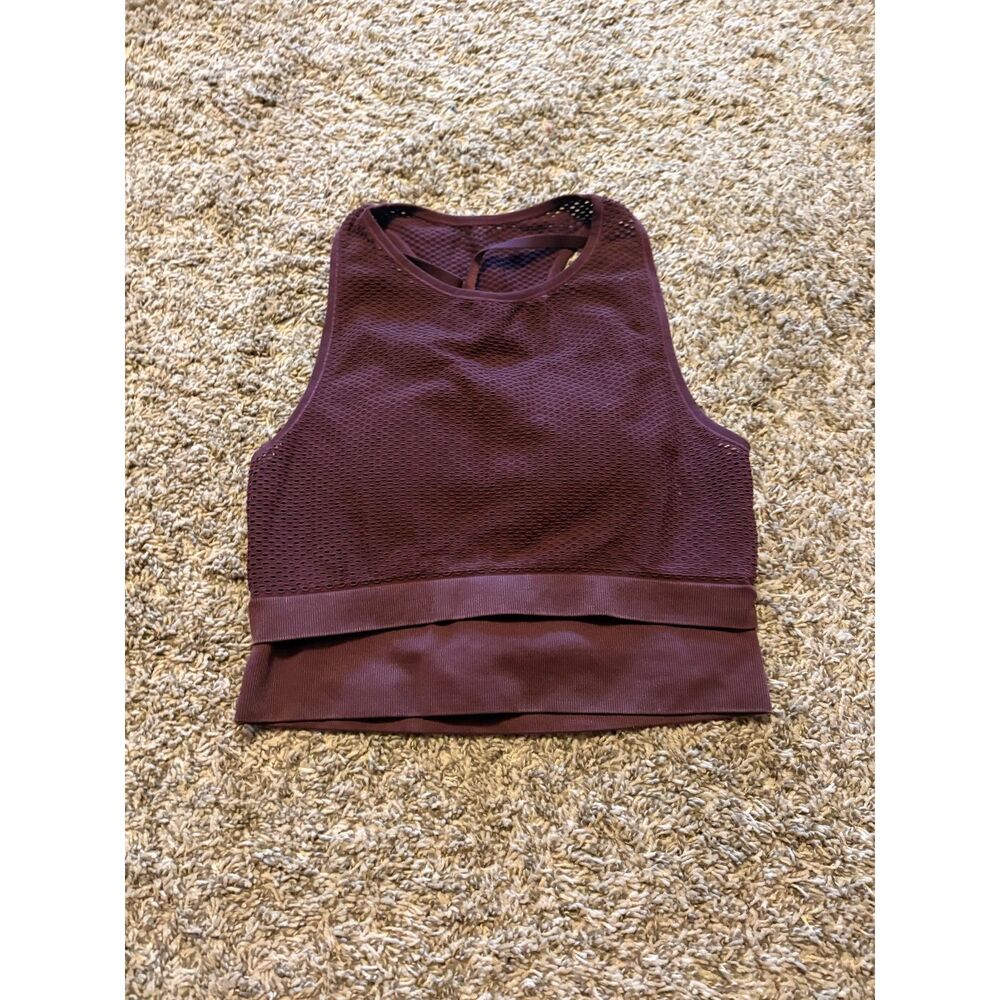 JoyLab burgundy layered sports bra top